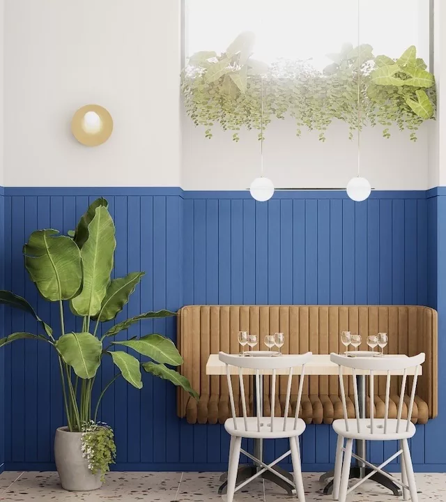 Blue Coffee, Design d'intérieur · café