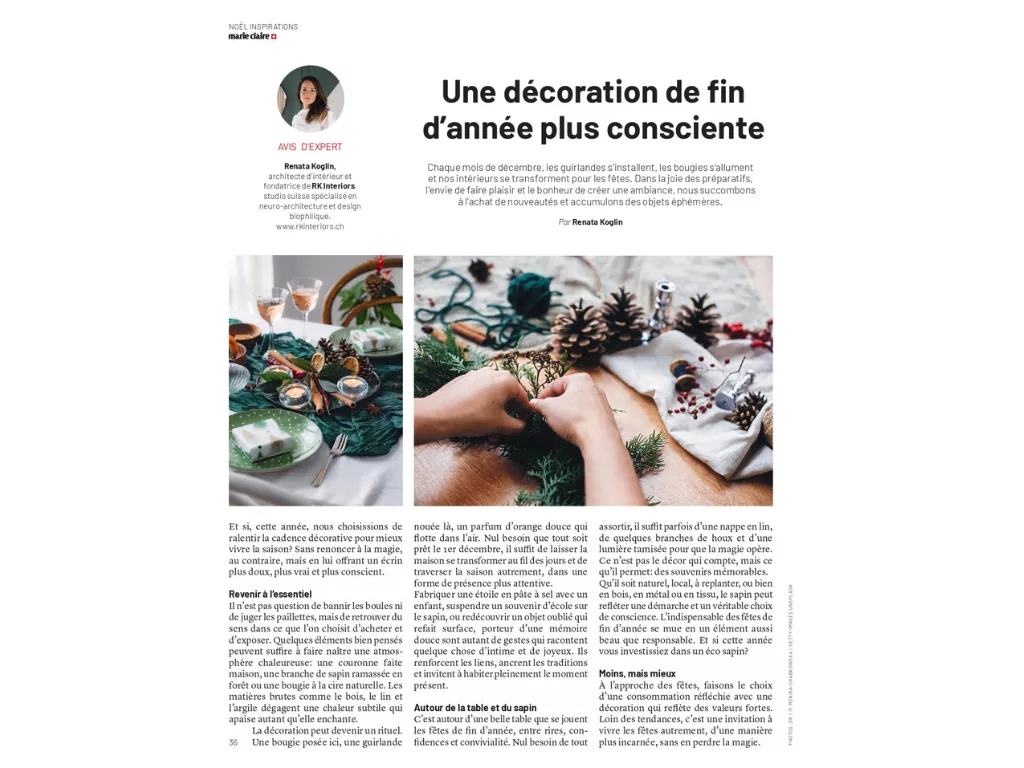 Marie Claire – Interior design: Christmas Decoration Toward a More Conscious End of the Year