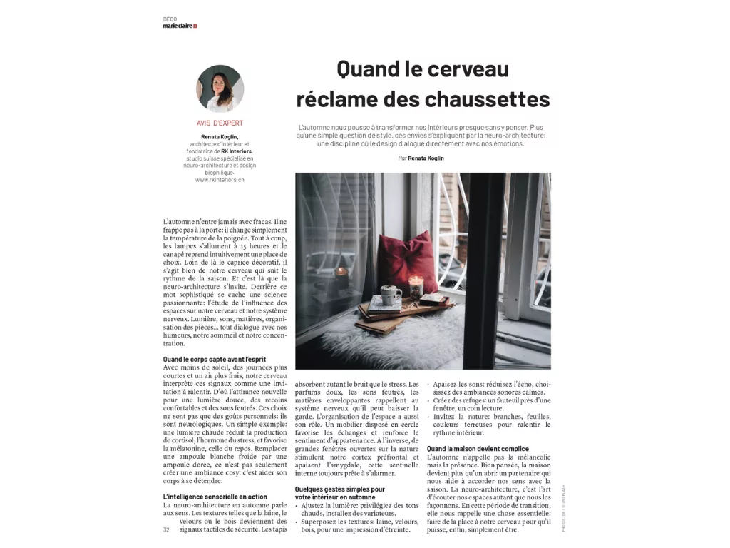 Marie Claire – Interior Design: When the Brain Calls for Autumnal Comfort (2)
