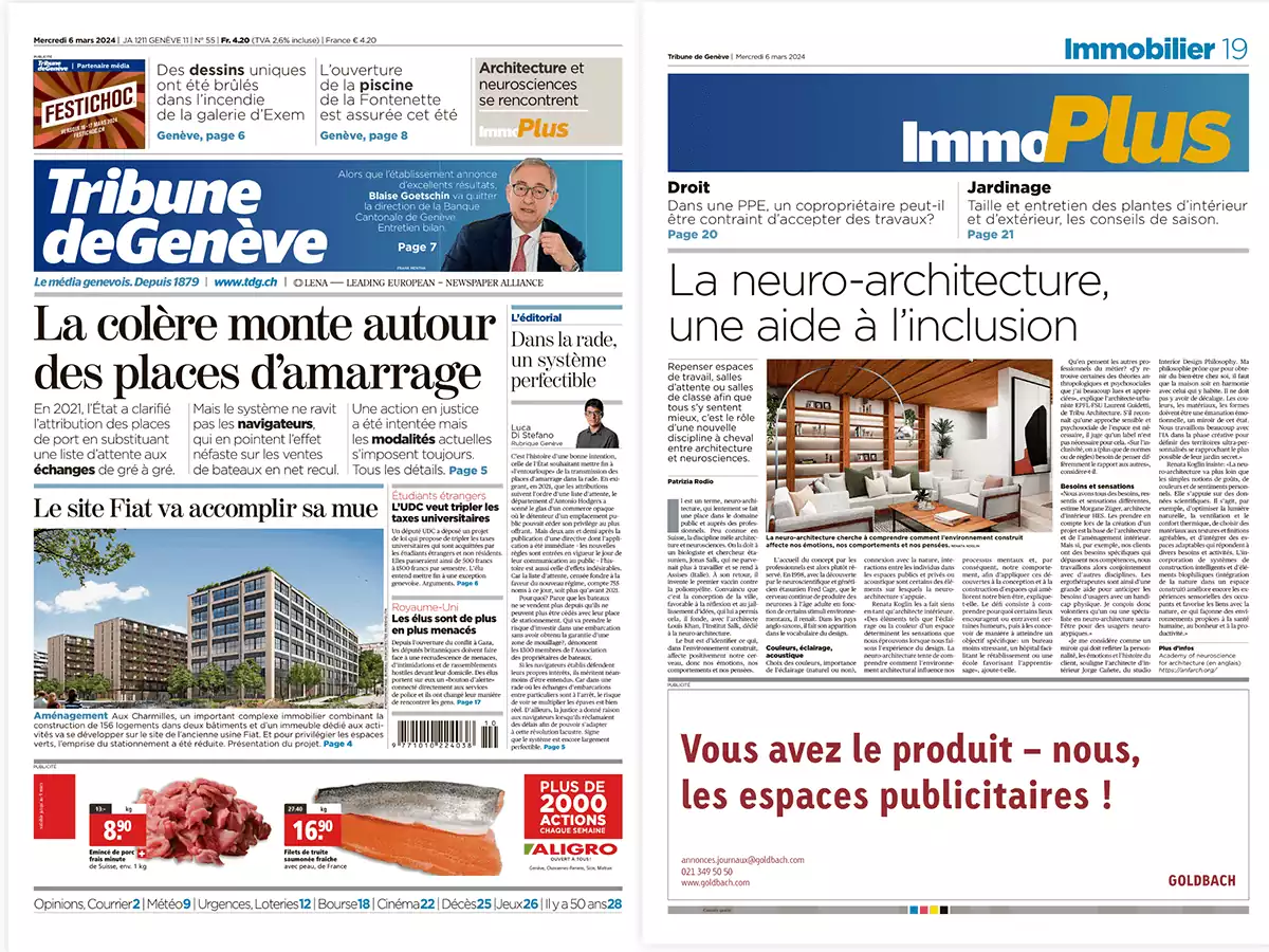 Tribune de Genève – Neuro-architecture: An Aid to Inclusion